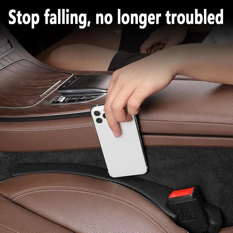 Uootill Car Seat Gap Filler Set of 2,Seat Gap Organizer, No Drop Seat Guard,2025 New Car Seat Side Gap Filler Organizer, Drop Seat Guards for Cars (Black 2Pcs) - Image 4
